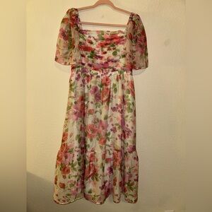 Abercrombie & Fitch Emerson Angel Sleeve Midi Dress